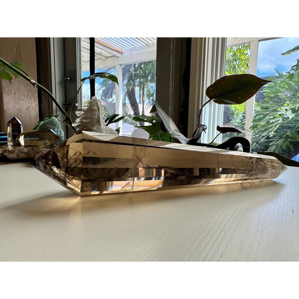 Large Smoky Quartz Vogel (Brazilian) — 10.25” Hand-Cut Crystal